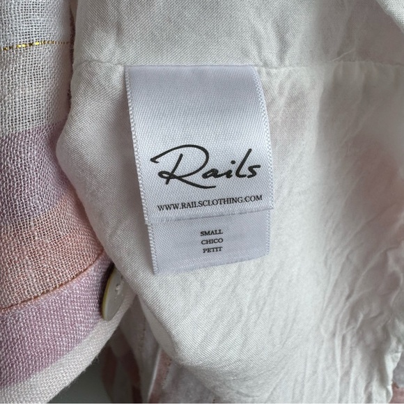 RAILS Clement ButtonFront Dress in Dusk Stripe Sleeveless Linen Blend Midi Small - Picture 5 of 11